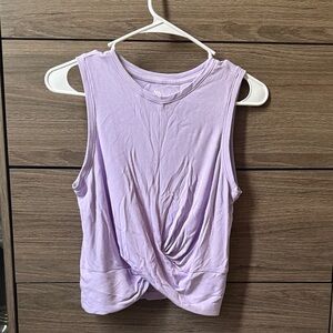 All in Motion Lilac Twist Front Muscle Tee
